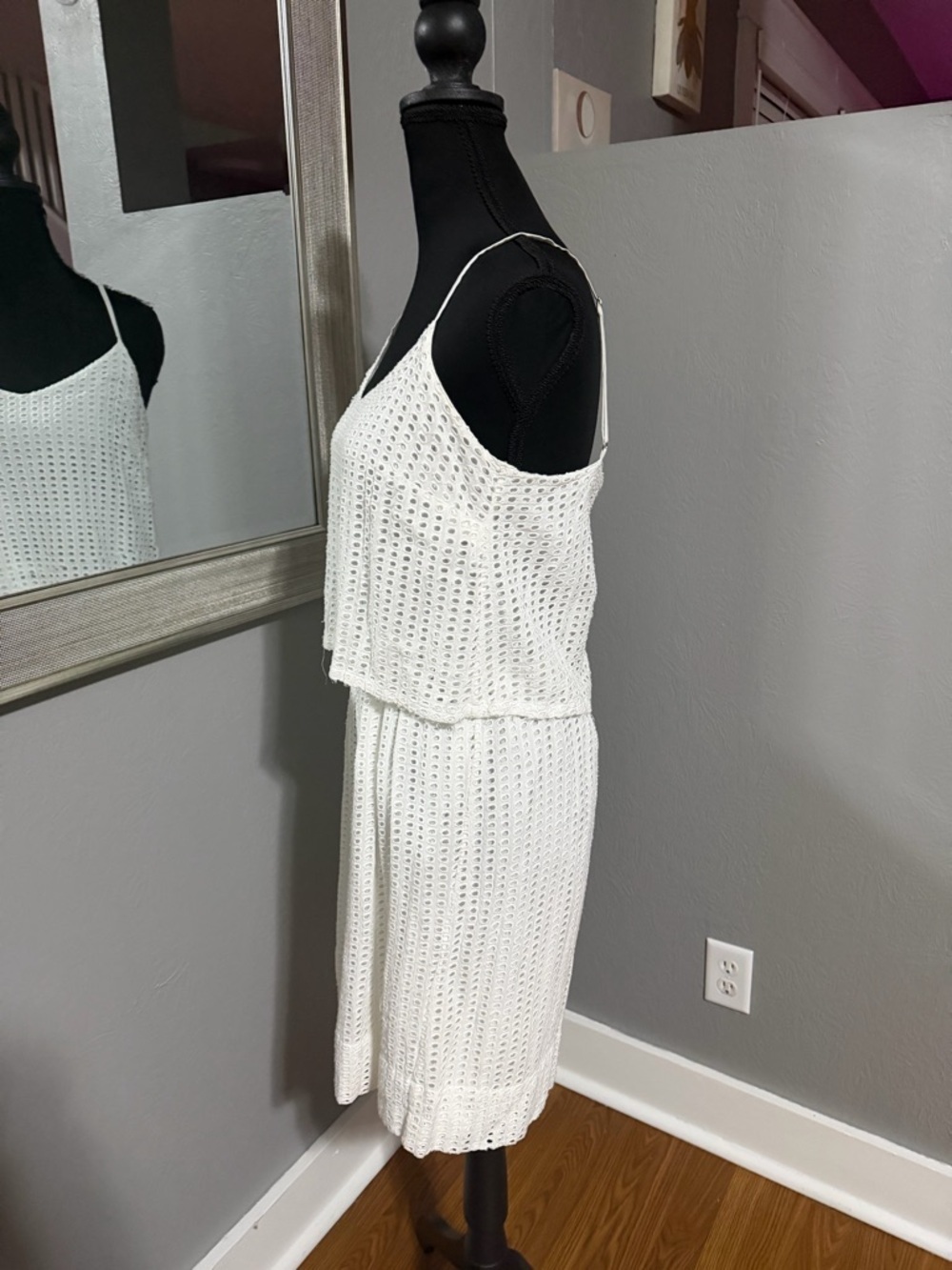 Madewell white eyelet skylight overlay graduation dress size 6 - Picture 3 of 8